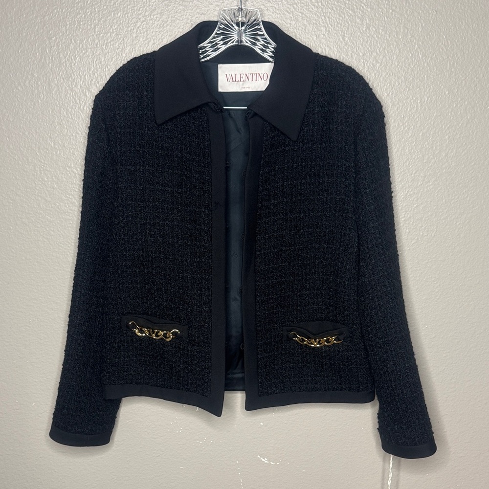 Valentino Black Textured Women's Blazer Women’s Size 38